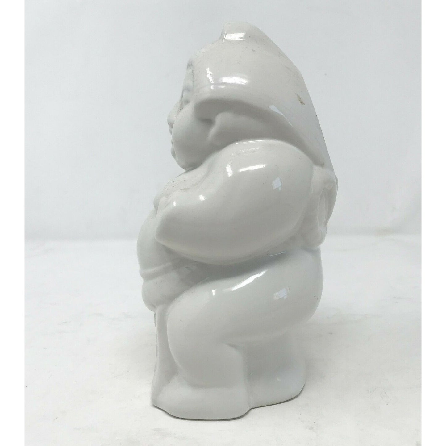 Ceramic BUDDHA Tiki Hands Out White w Hole for Straw or Incense