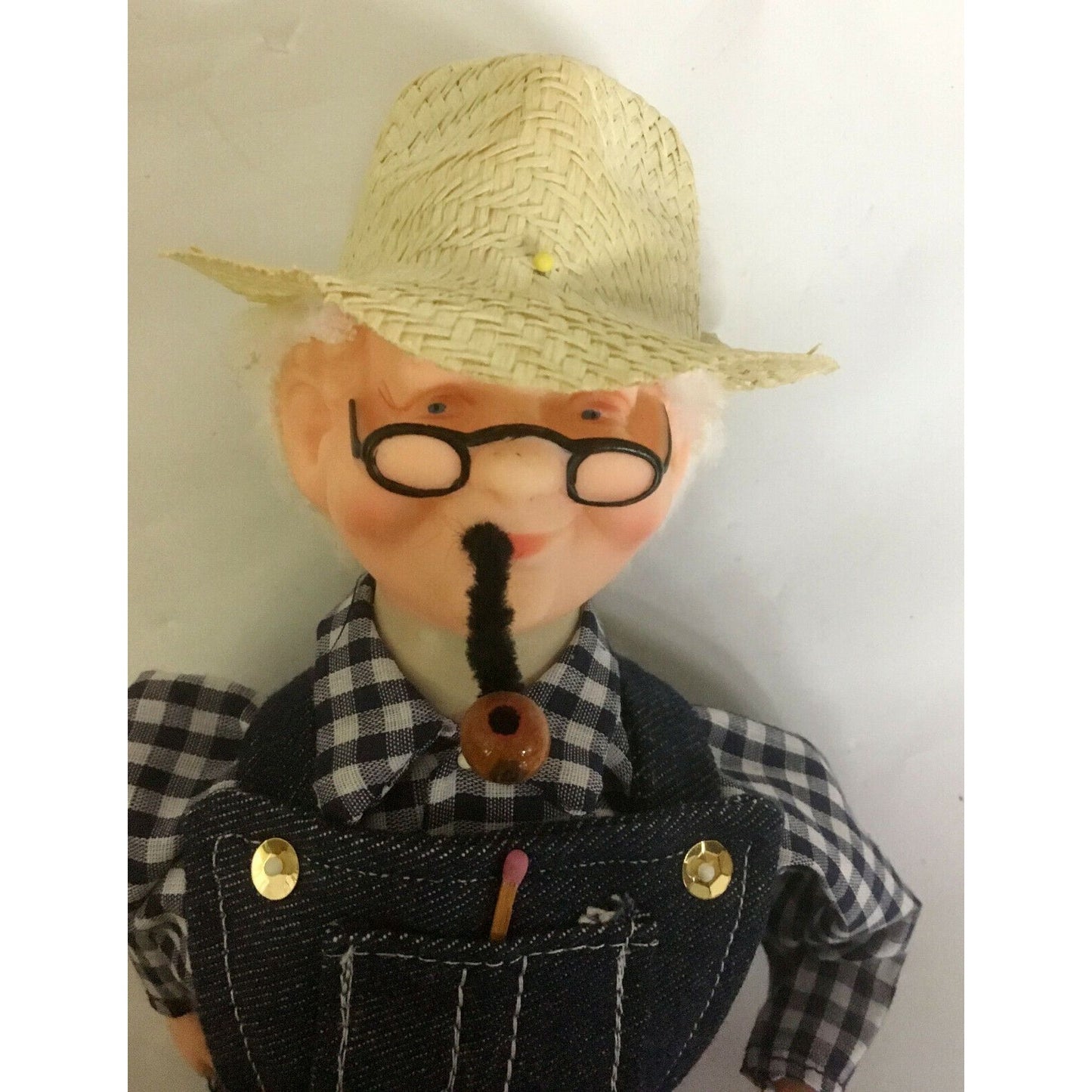 `Vintage GRANNY & GRANDPA Dish Soap Bottle Dolls COUNTRY Farmer