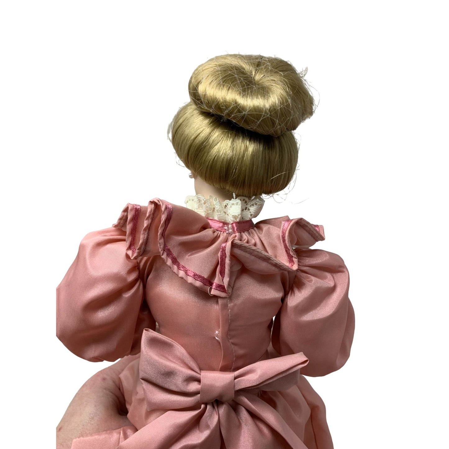 Gorham Mother Doll - Sitting Position with cameo at collar - Rolled Bun Hair - Collectible Porcelain Doll