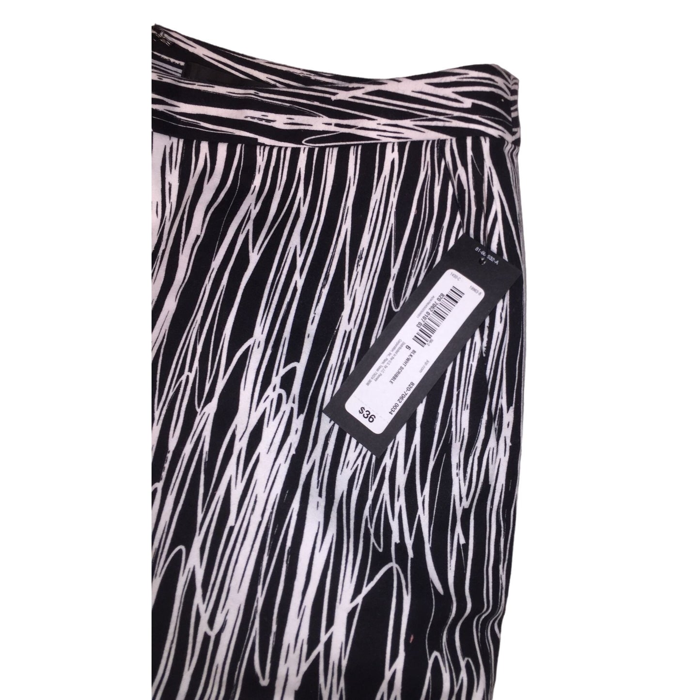 Worthington Women's Short Skirt Black & White Scratchout Pattern - Size 6 - NWT