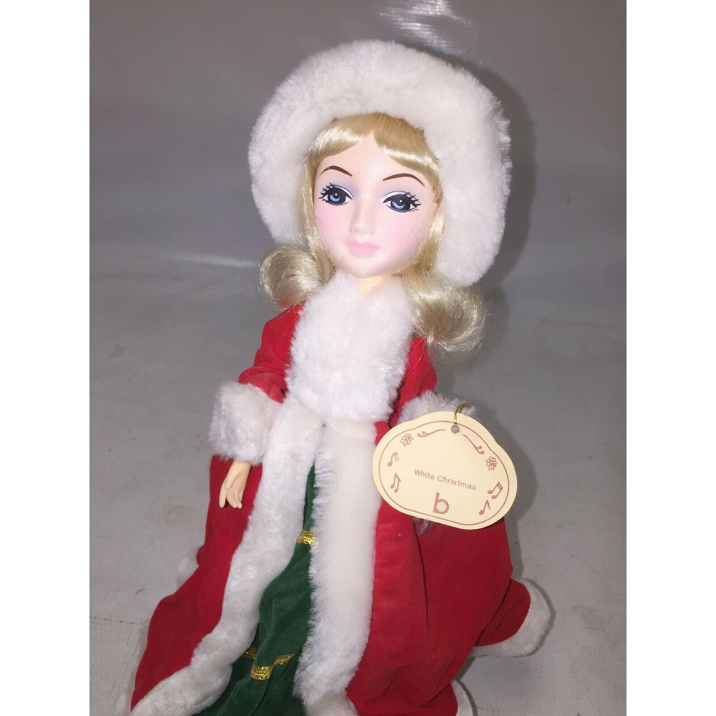 BRINN'S 1986 Musical Collectibles DOLL WHITE CHRISTMAS Red 12''