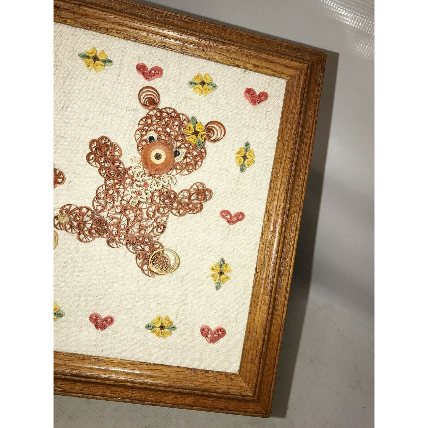 TEDDY BEAR Handmade Paper Quilling Wall Art design Kids Room Decor