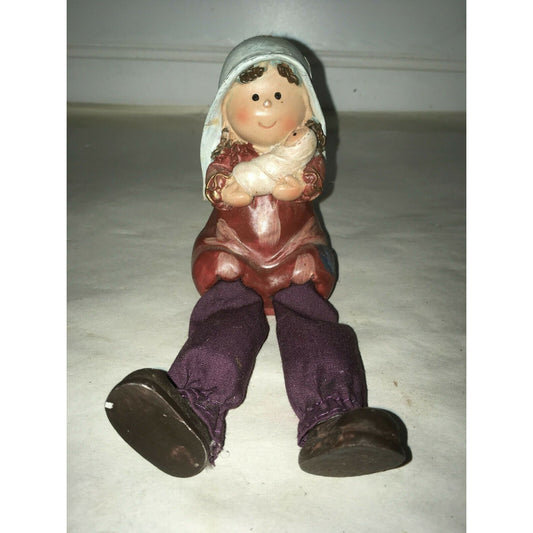 NATIVITY Shelf Sitter Virgin MARY w/ BABY JESUS - Sweet Smile -