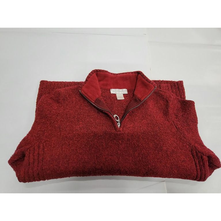 Christopher & Banks Red 1/4 zip pullover Sweater Size Small - very good condition (see photos)