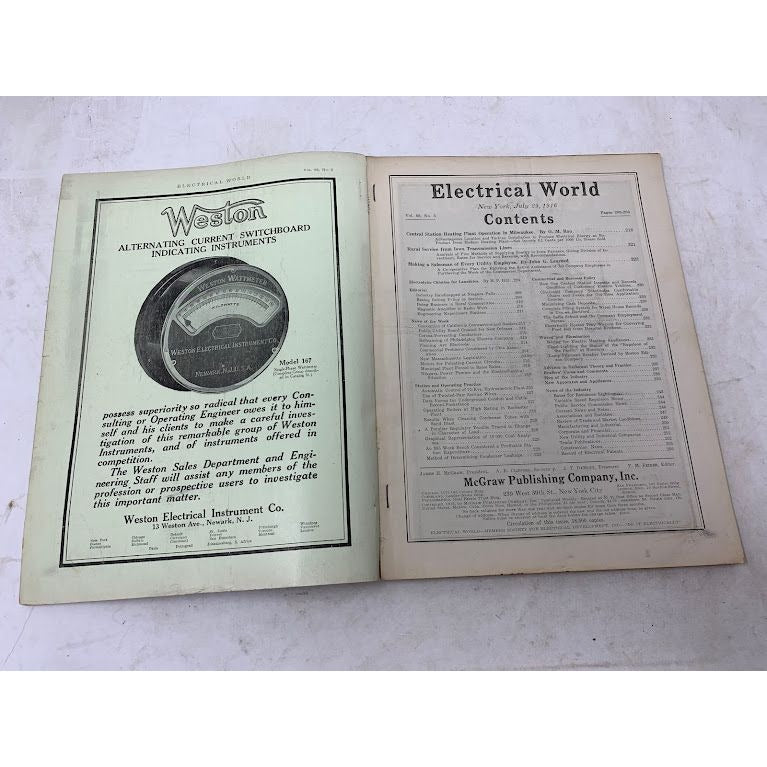 Electrical World Magazine July 29,1916 - Antique magazine