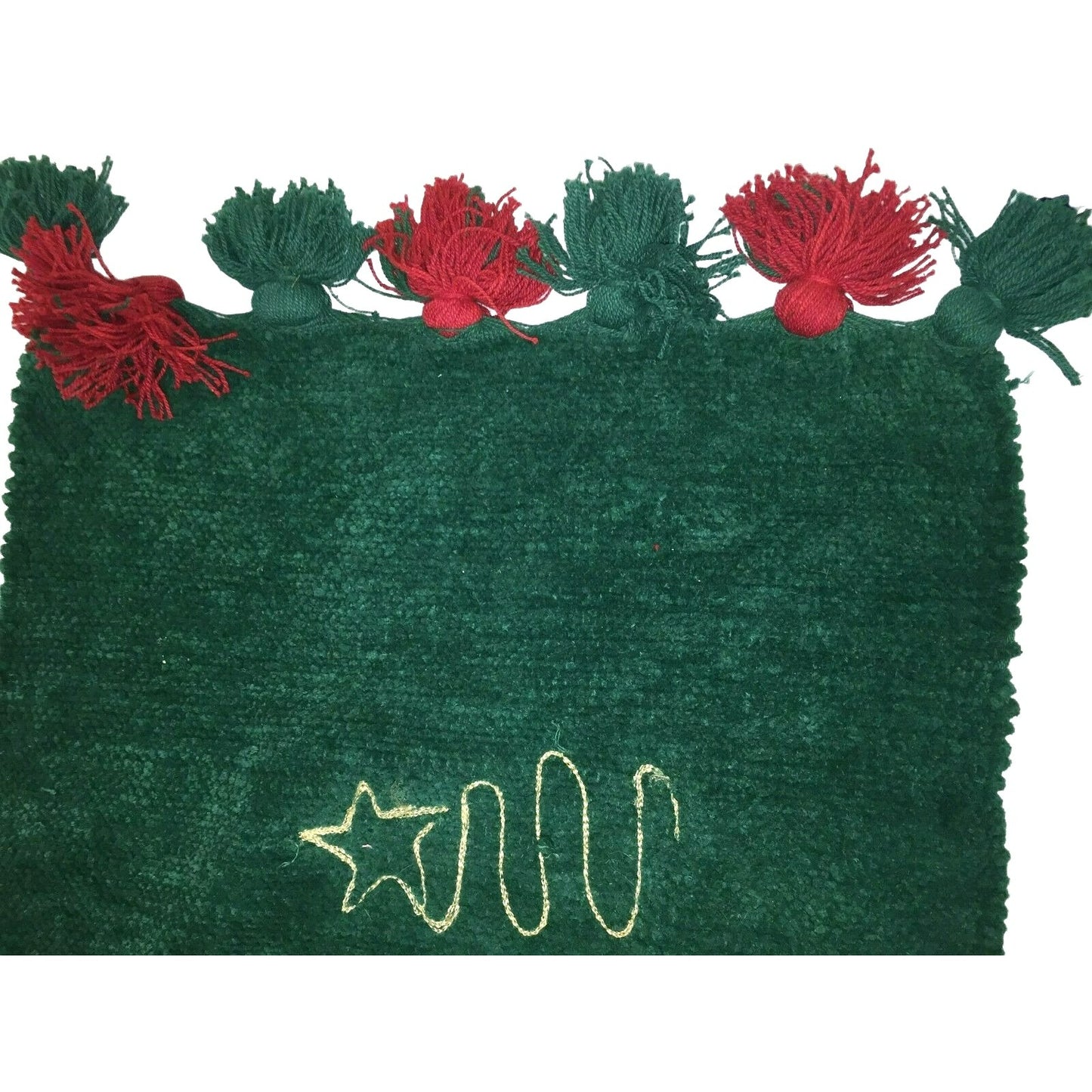 Red & Green Tasseled REINDEER RUG Rudolph the Red Nosed Reindeer