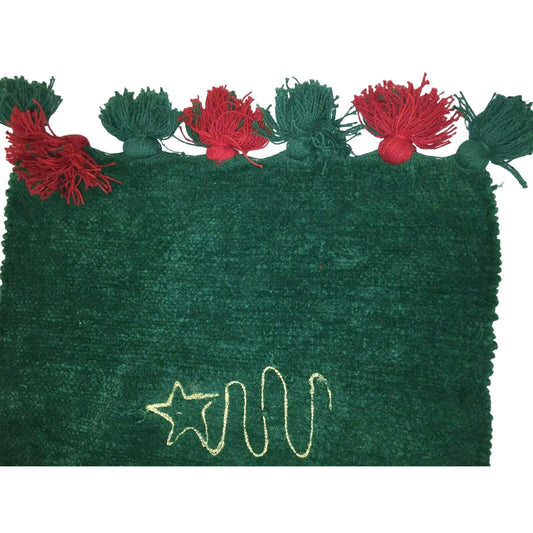 Red & Green Tasseled REINDEER RUG Rudolph the Red Nosed Reindeer