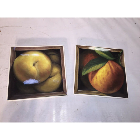 Peach and Pear Plates  CIC Fruit Gallery Jay Mercado Dessert Plates