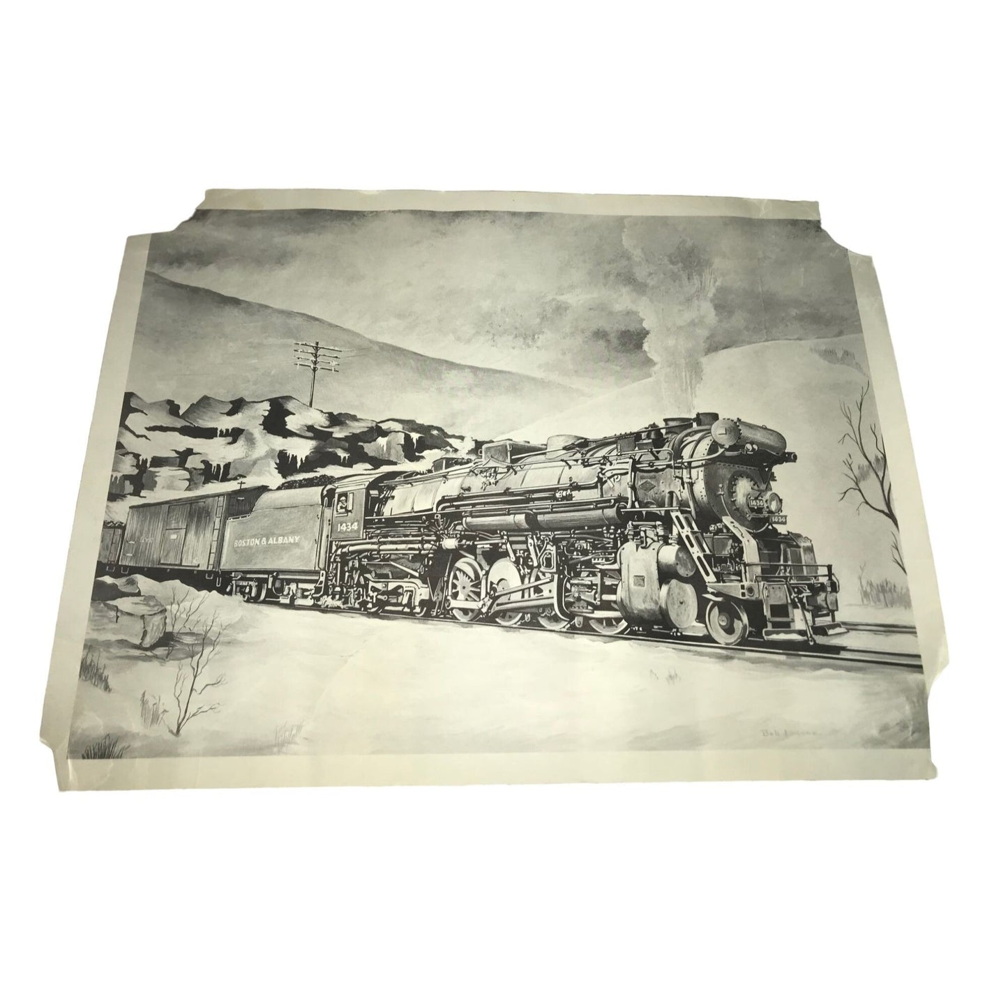 Bob Lorienz Train Illustration Art Print -Locomotive Art