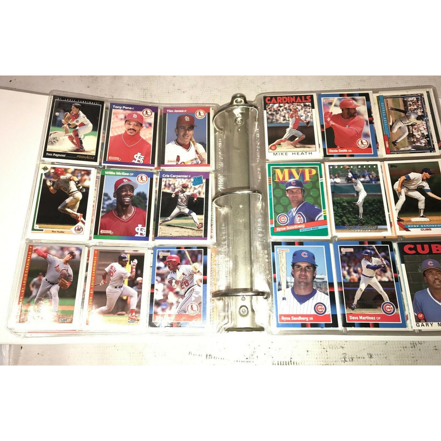 LARGE Binder BASEBALL Cards MLB Mvp Sandberg, Griffey, Sanders,