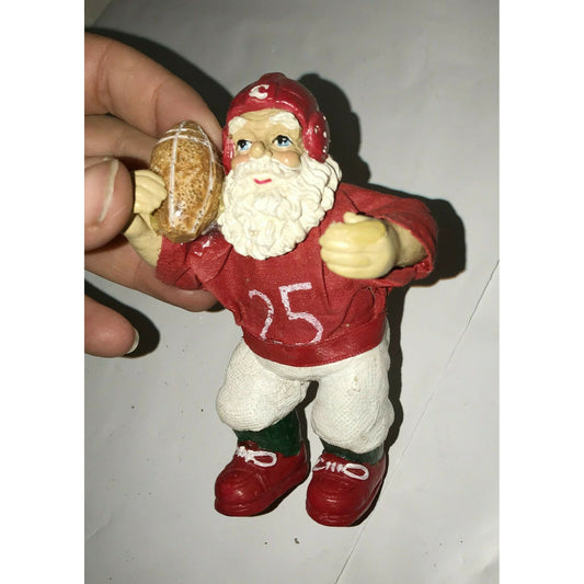 FOOTBALL Player SANTA CLAUS (#25!) Christmas Tree Ornament Holiday