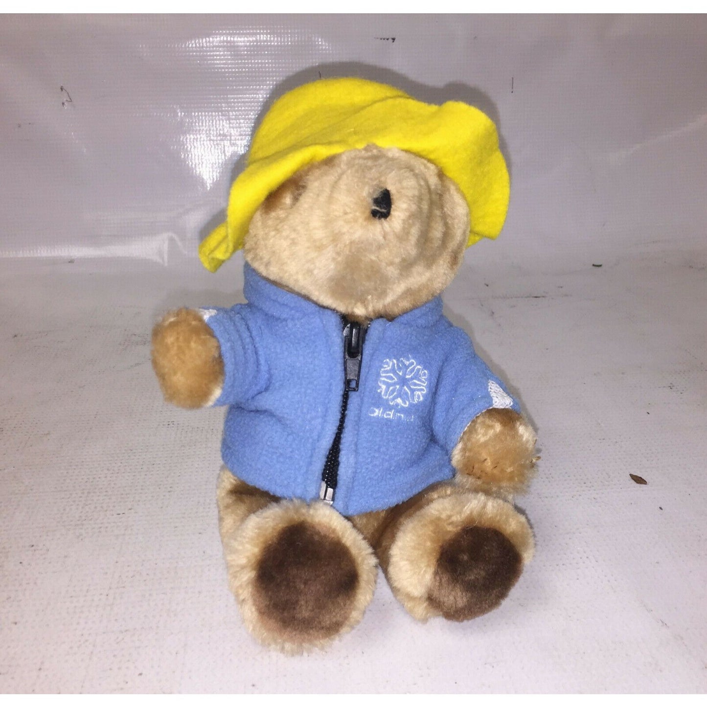 PADDINGTON BEAR Eden Toys Inc Wearing Yellow Hat w Old Navy Fleece