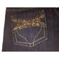 Boom Boom Jeans Womens size 11 Dark denim with Leopard print beads and gold accents - Vintage Blue Jeans Boom Boom Jeans  A+ Stuff