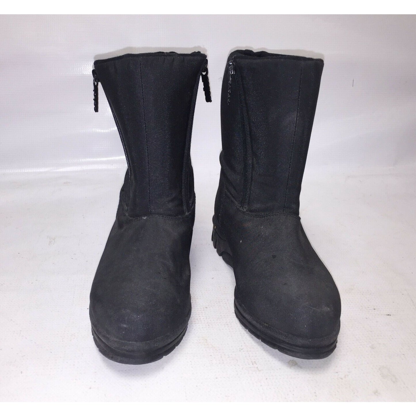 TOTES Waterproof Women's BLACK BOOTS Zip Up WInter Rain Boot