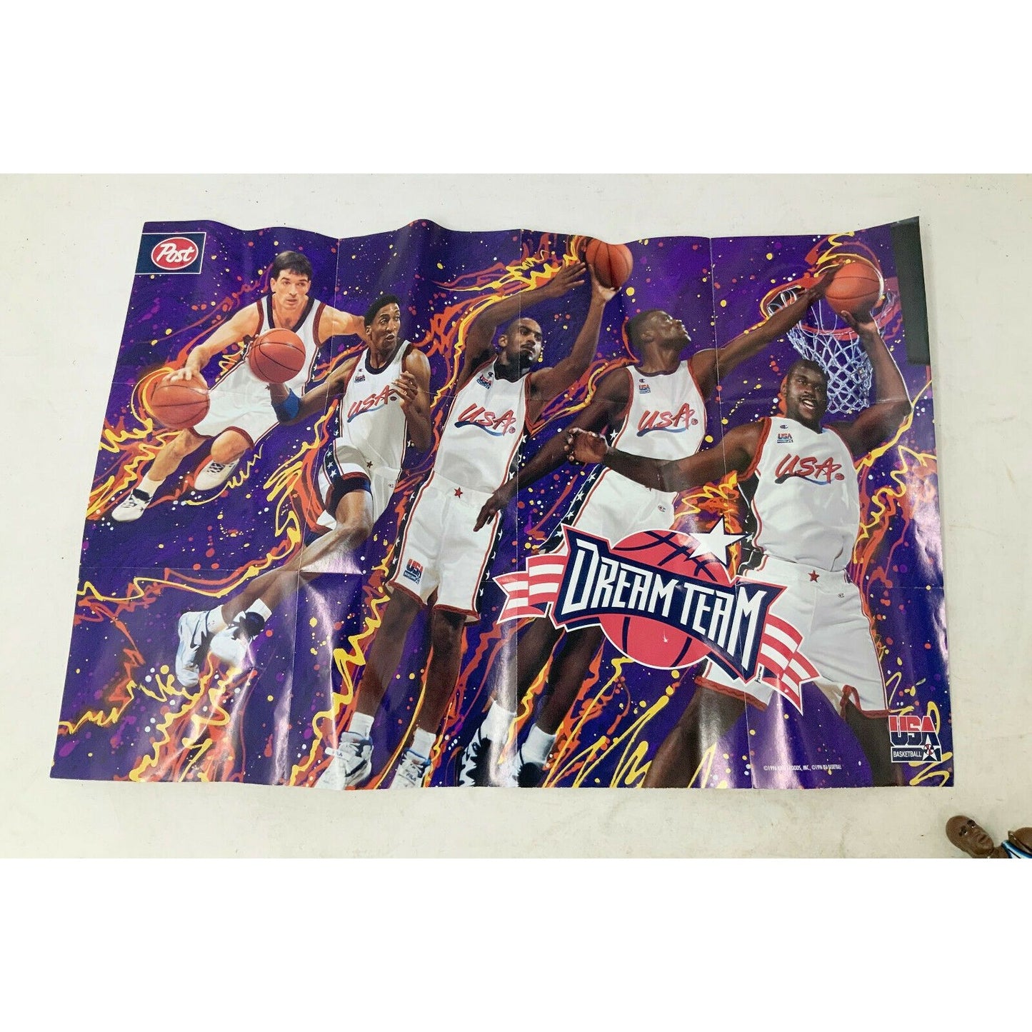 Shaquille O'Neal Set '92 Card on Plaque, Figure, Dream Team Poster