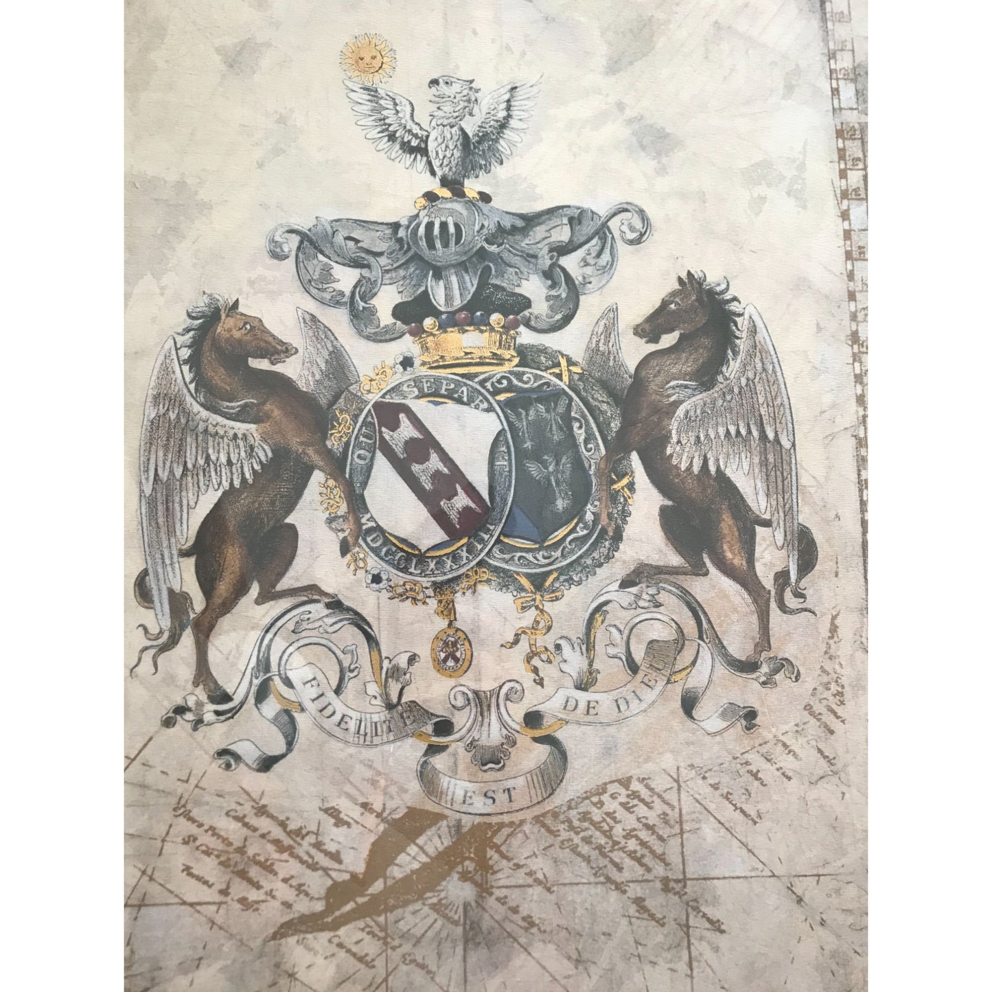 TIME of HONOR Family CREST Print in Beautiful Detailed Frame - Bombay Trading Co