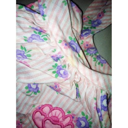 girl Kids Place two piece purple-pink floral set, 3-6 mo - some stains on collar