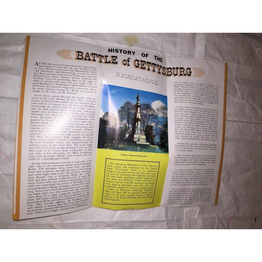 Civil War and Gettysburg Pamphlets / booklets - Battles of the Civil War - Battlefield Map and Story