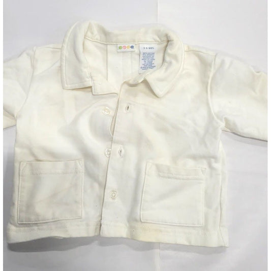 Gymboree vintage white baby peacoat - pockets collar - 3-6 mos