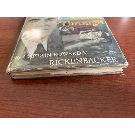 SEVEN Came THROUGH - Rickenbacker's Full Story Including his Message to America - hardcover - vintage book, war history account, captain