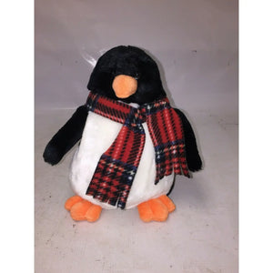 Russ CHATTERS Penguin Black White w Scarf 8” Plush Stuffed Animal