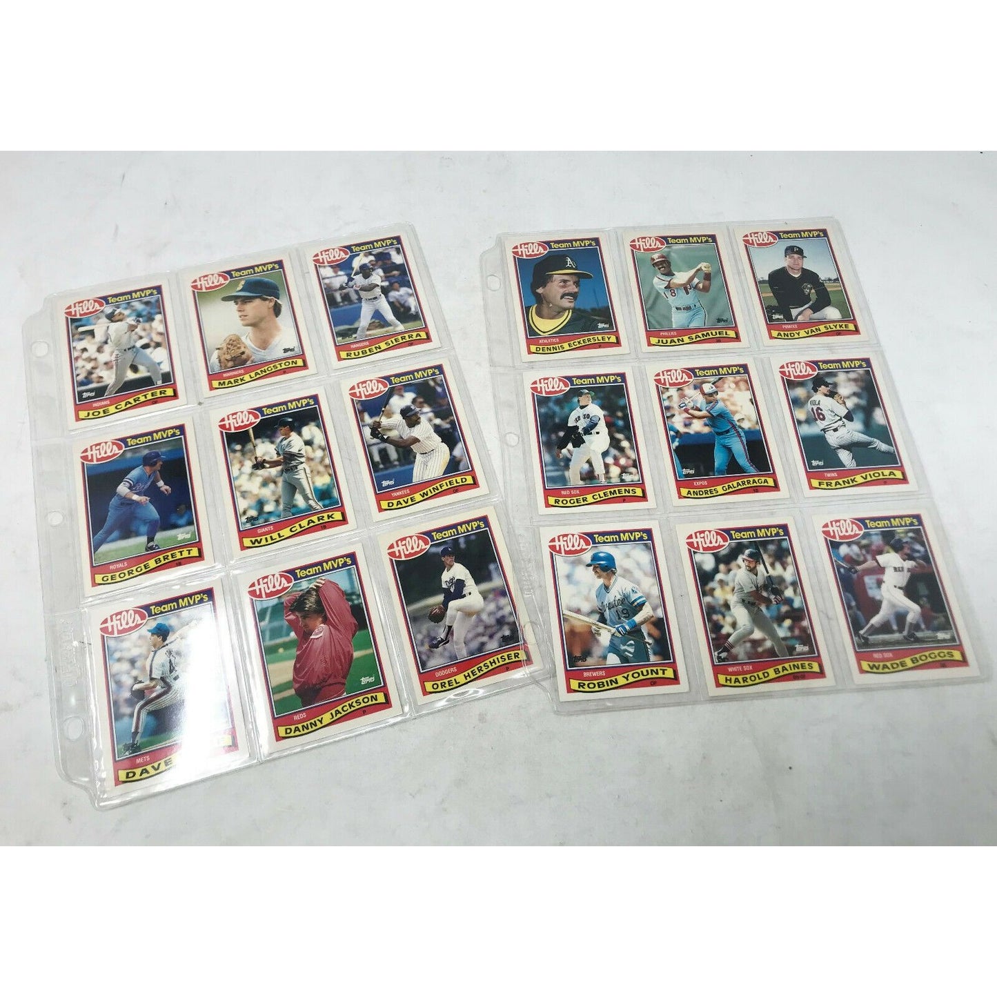 1989 Topps HILLS Team MVPs (19 Cards) Hershiser, Brett, Clemens