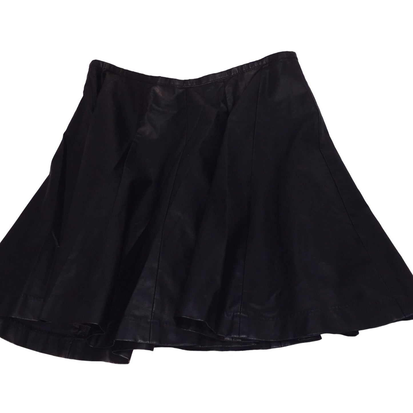 L'Amour Black leather pleated skirt - Womens size Medium