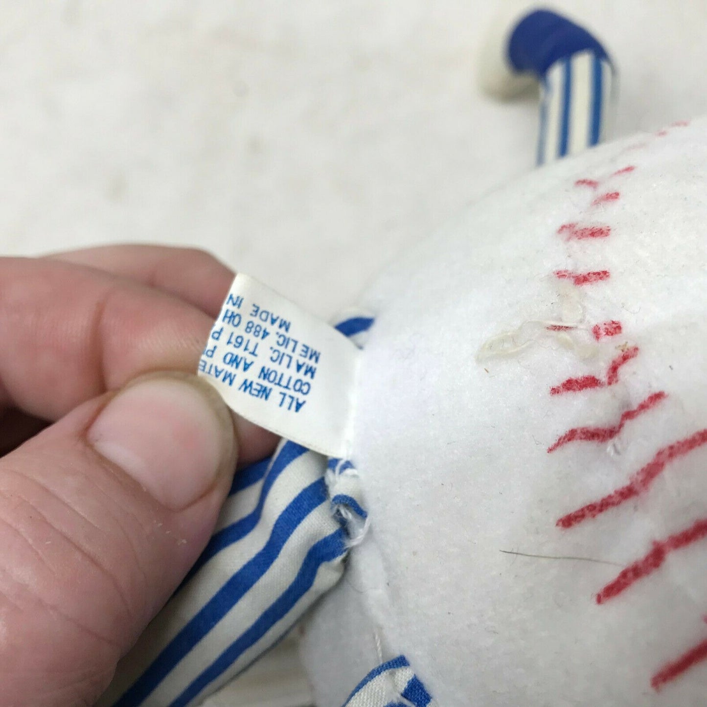 Vintage MLB CLEVELAND INDIANS Baseball Plush CUTE! Toy w Helmet