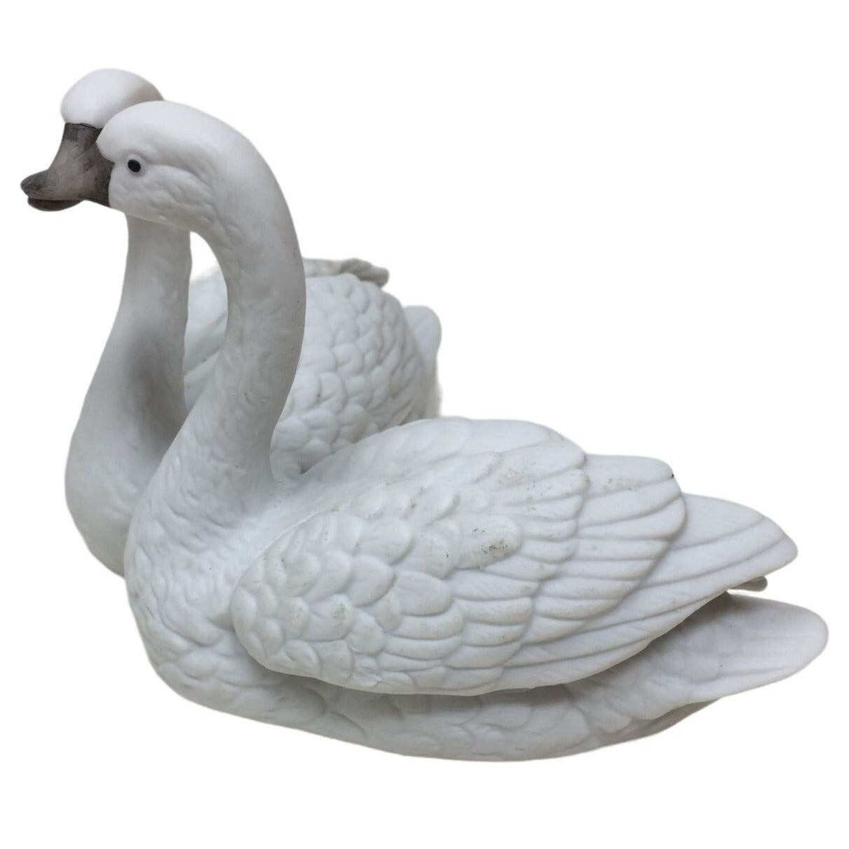 Vintage Swan Figurines  (1974) Aldon Accessories White Ceramic Swan Pair -