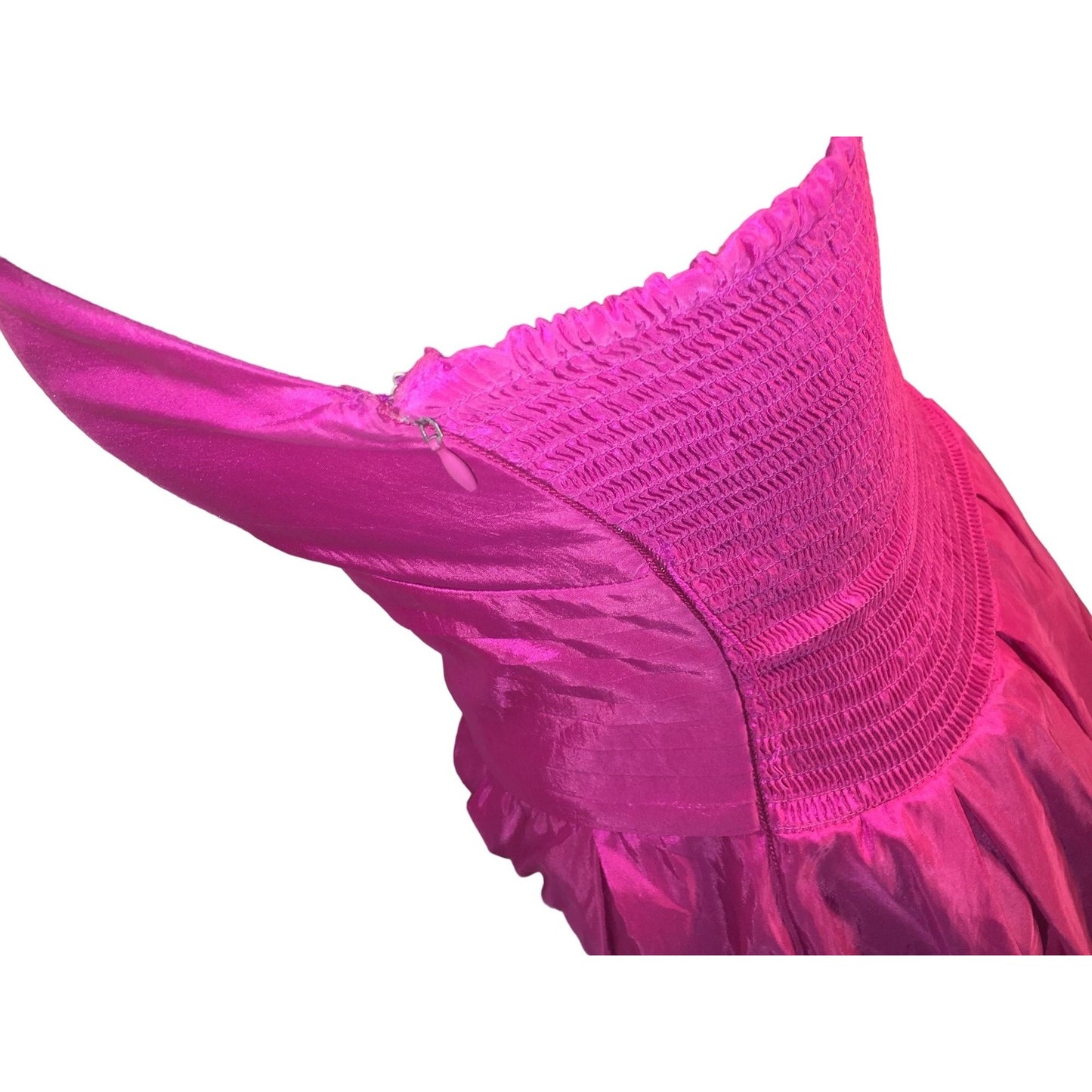 Pretty Hot Pink Party Dress / Evening Dress - Sleeveless with fitting waist and Ruffled Bottom