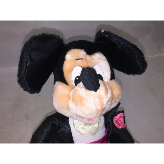 Vintage 1989 MICKEY MOUSE Applause TUXEDO Pink Plush DISNEY Toy