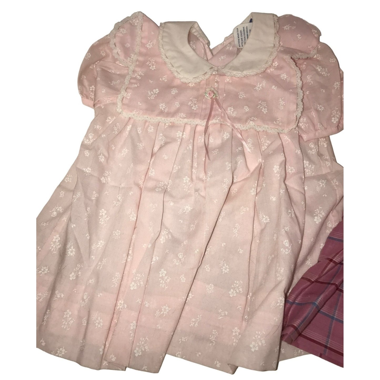 Pretty Pair of Pink & Burgundy Vintage Polly Flinders Baby / Toddler Dresses 24 mos & 2T