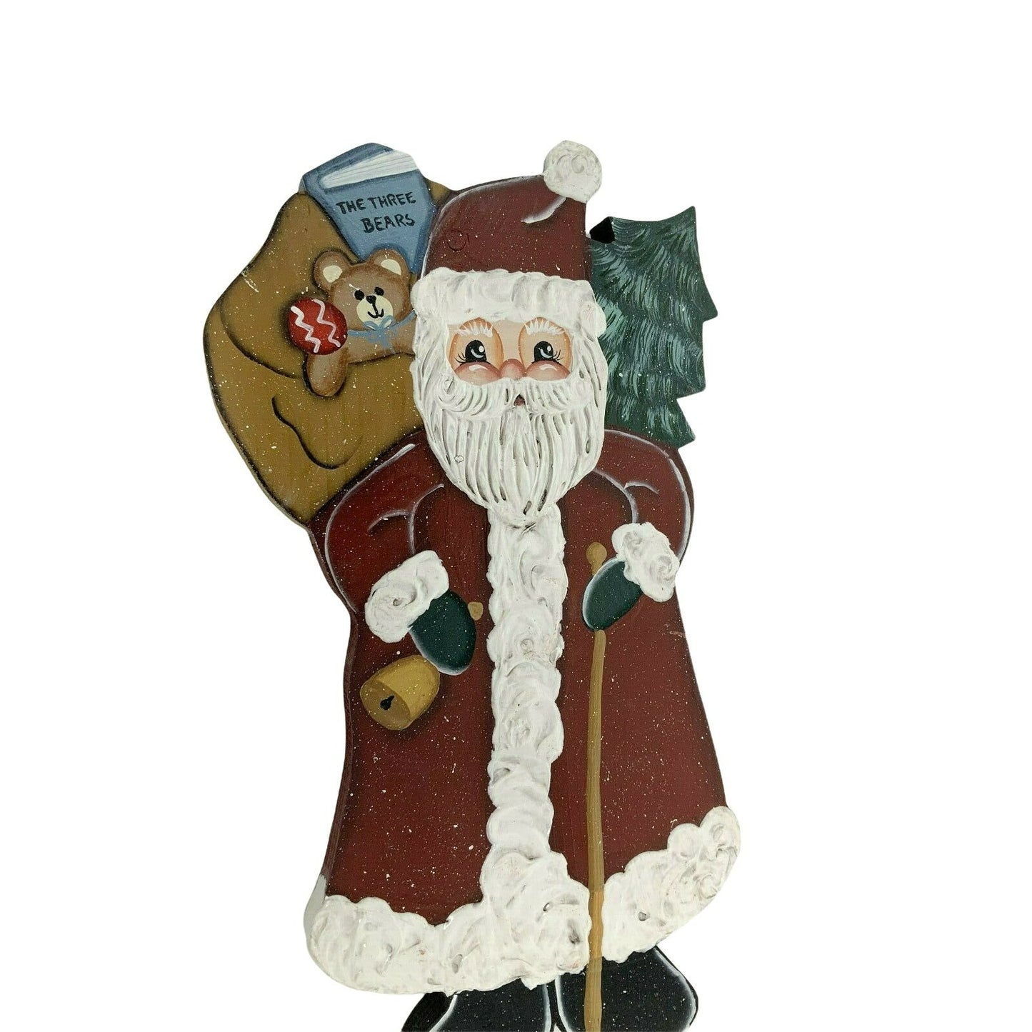 CHRISTMAS - Holiday Wooden SANTA CLAUS Wall Hanging Decoration