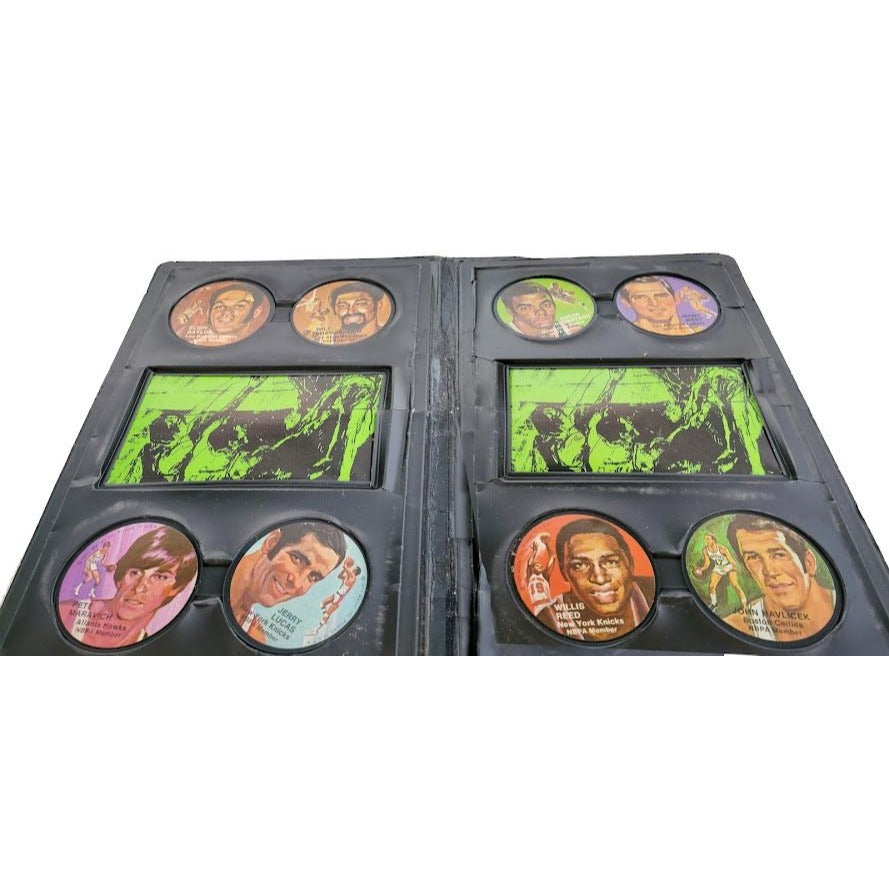 Vintage INSTANT REPLAY Case with 8 Discs - Elgin Baylor WIlt Chamberlin Pete Maravich Jerry Lucas Oscar Robertson Jerry West Willis Reed Joh