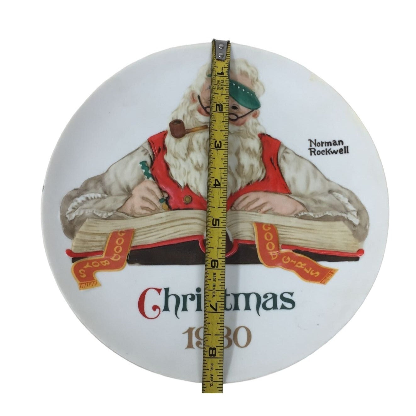 "Checking His List" Norman Rockwell Christmas 1980 Collectible Plate in Box with tags