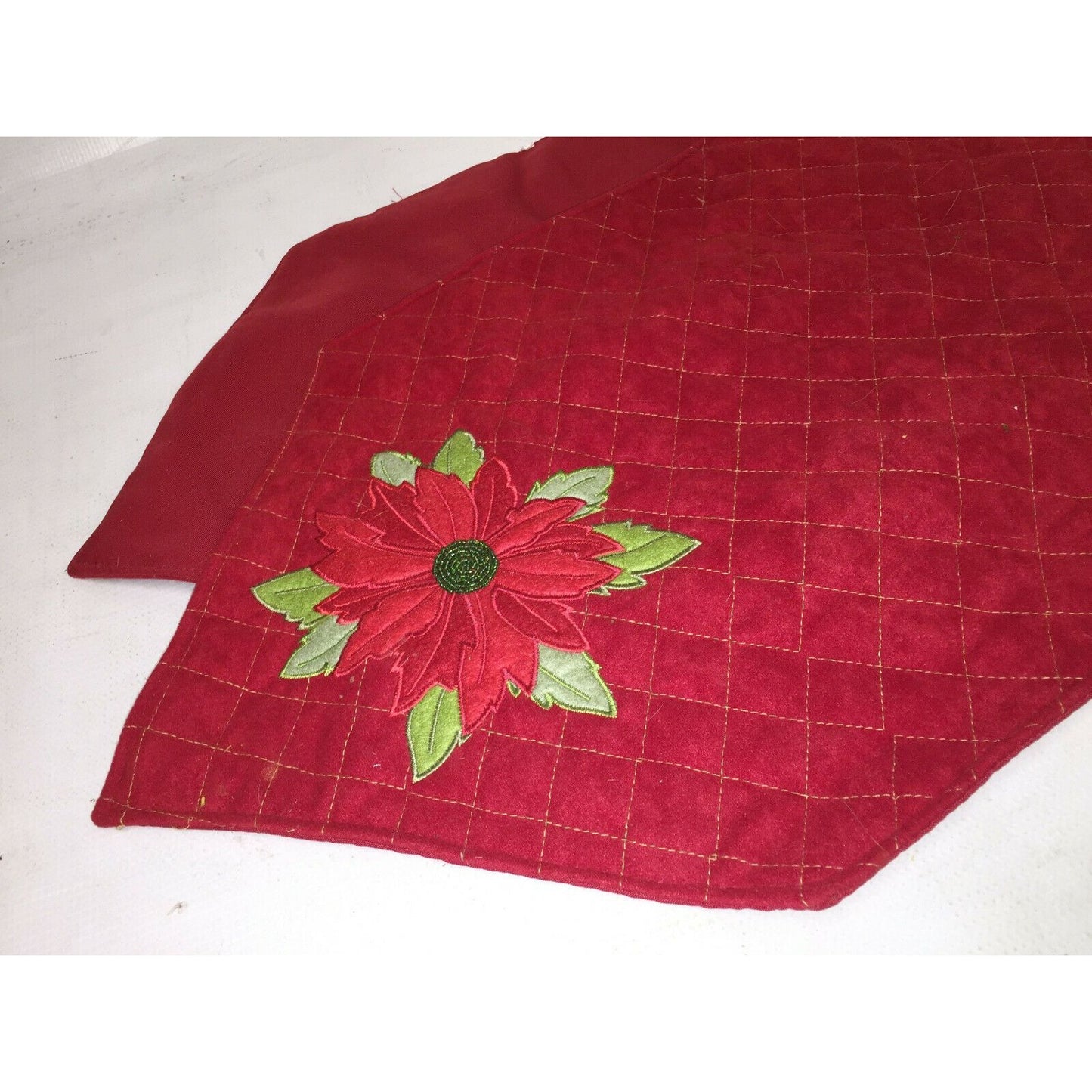 Red POINSETTIA Holiday CHRISTMAS Dining Room TABLE RUNNER Flower