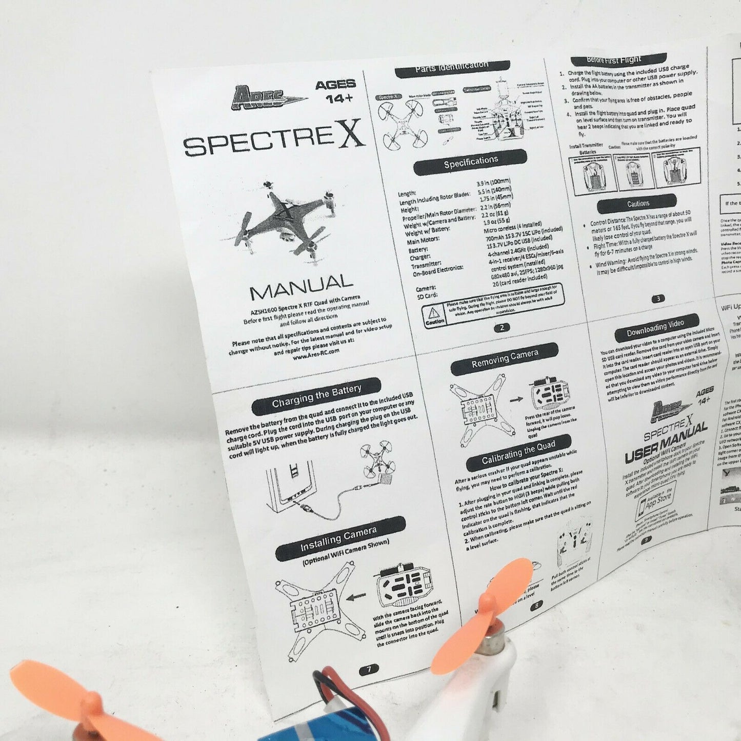 SPECTRE X drone with Camera(s) Batteries, Manual Phone Holder