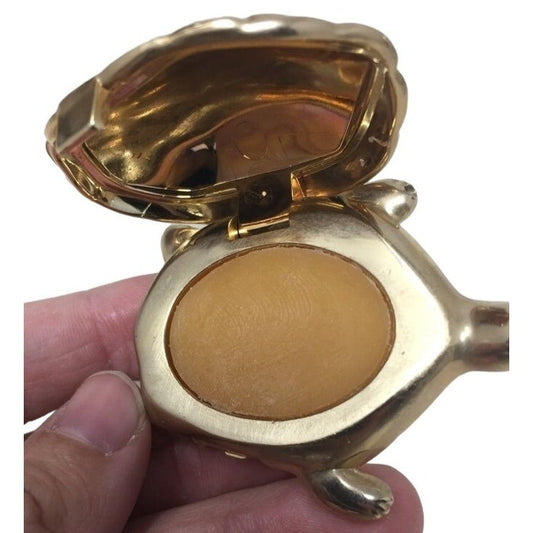 Turtle Shaped Avon CANDID Solid Perfume - Gold Tone Finish