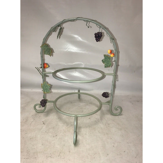 GRAPE VINE PLATE HOLDER Green Coated Metal Wire Picnic Buffet