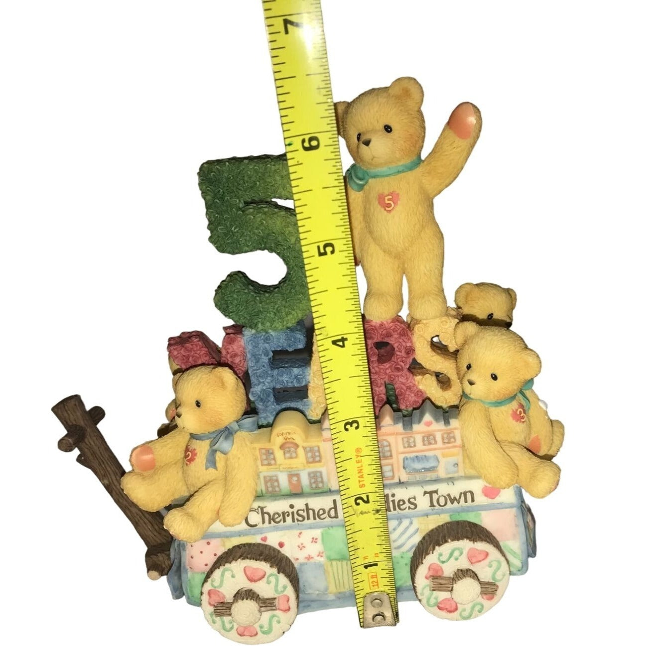 Cherished Teddies - Five Teddies on a Float - 5th Anniversary 1999 Members Only Figurines with Box