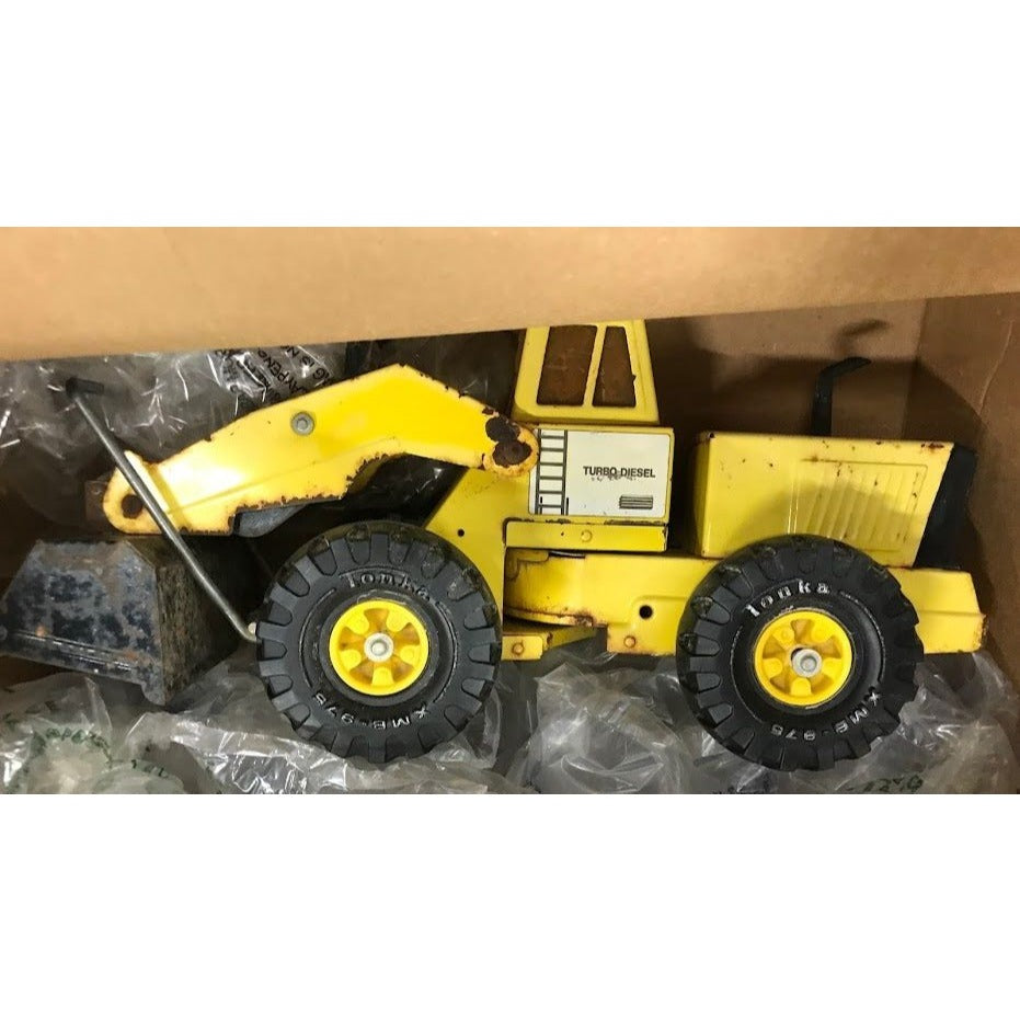 Vintage Tonka Turbo Diesel Loader - some rust and cracked windshield ( see photos) - Diecast Tractor Equipment Toy Collectible