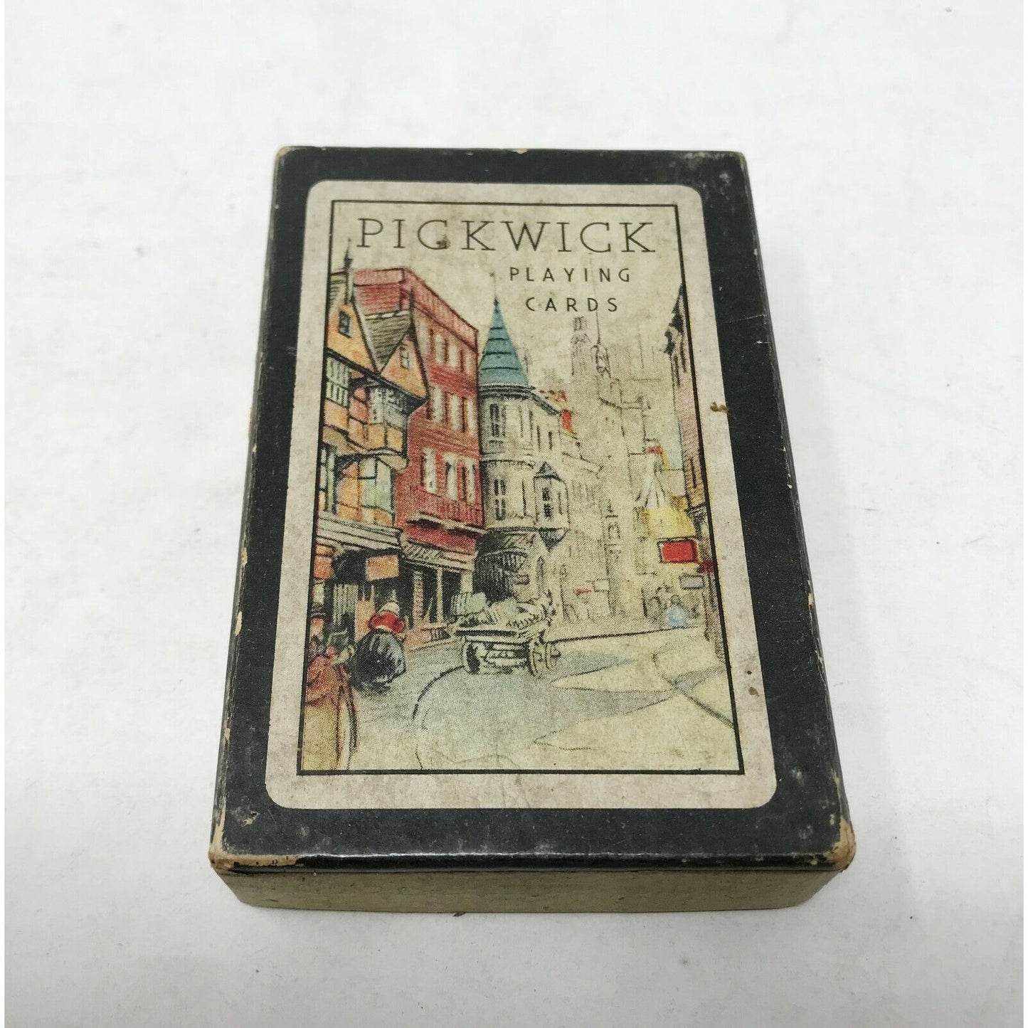 PICKWICK Box ANTIQUE (1932) PLAYING CARDS w Bridge Scoring Table