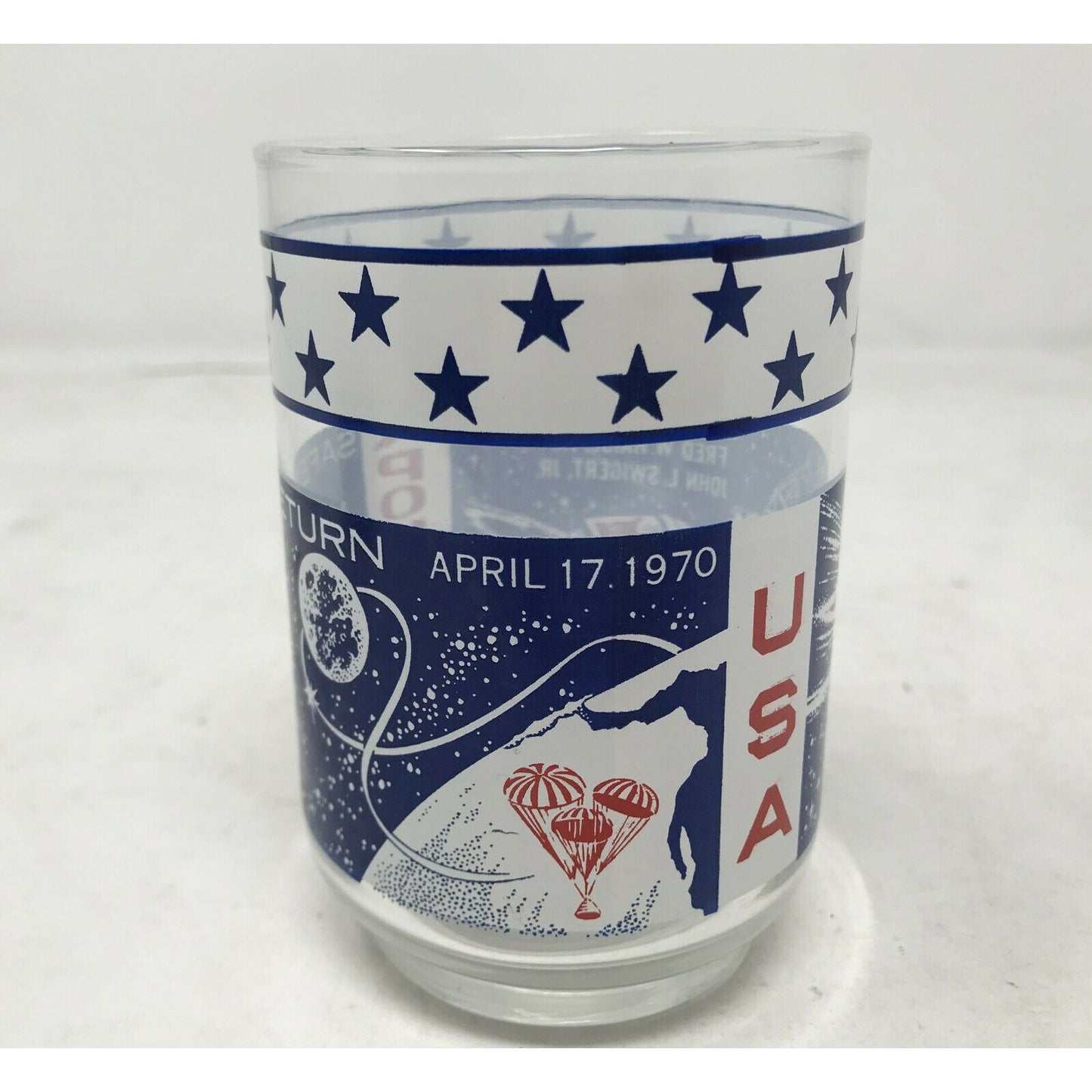 Vintage NASA Apollo 13 Commemorative Glass Great Condition -