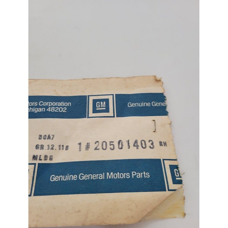 Genuine NOS GM vintage Auto Part no 20501403 - Molding GR 12.116 - Discontinued vintage General Motors replacement auto OEM Part