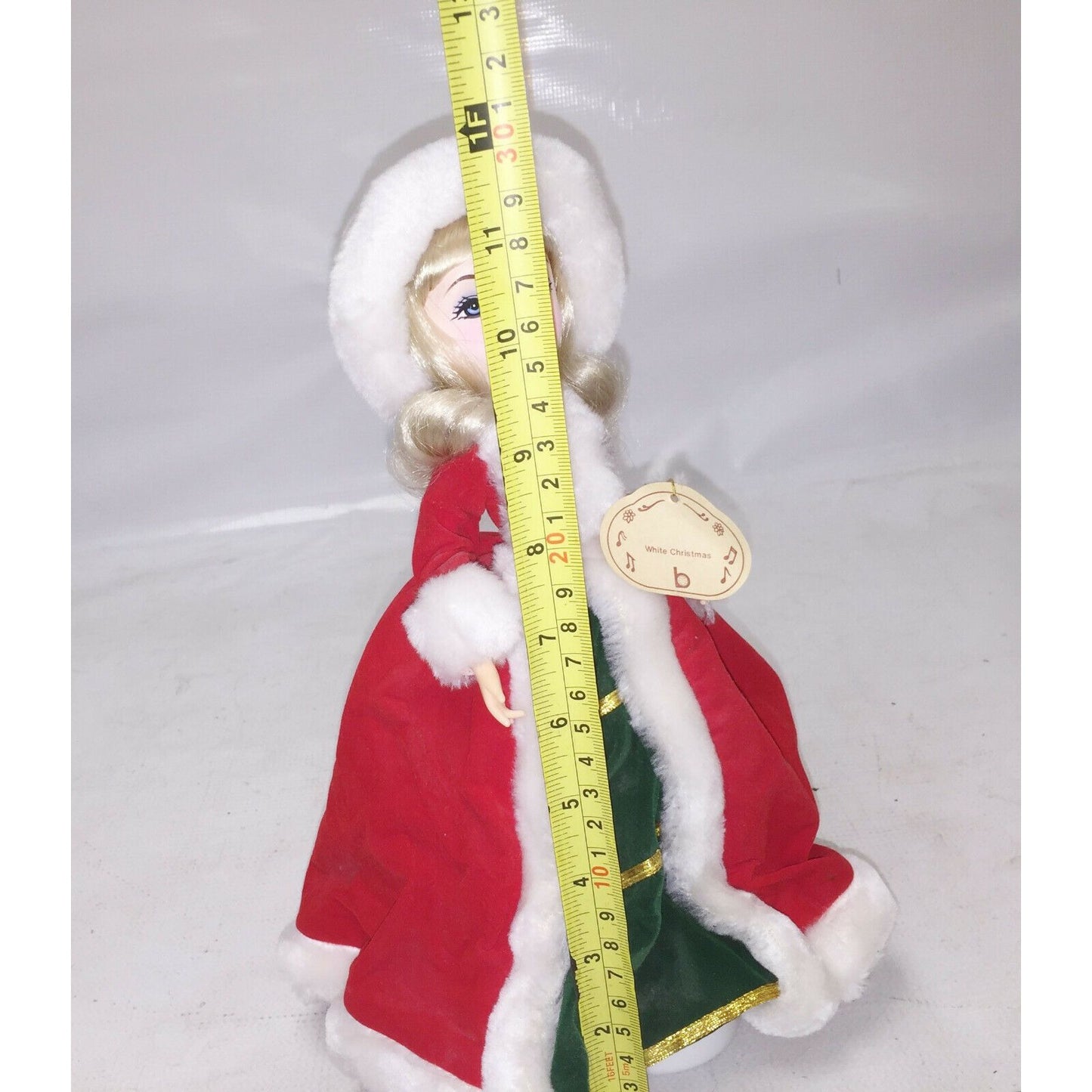 BRINN'S 1986 Musical Collectibles DOLL WHITE CHRISTMAS Red 12''