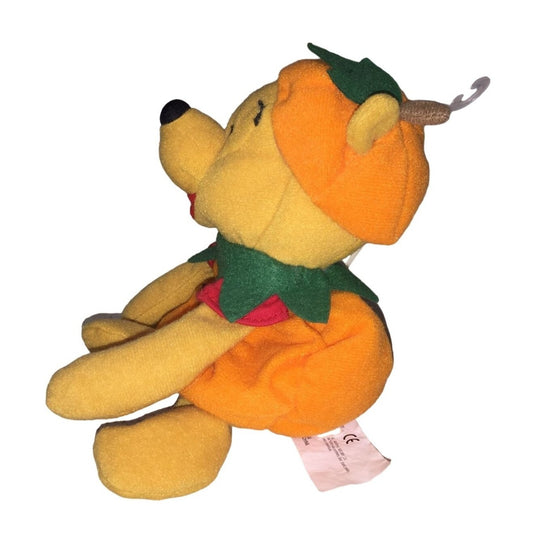 Vintage Disney Store WINNIE THE POOH Pumpkin Costume Beanie Plush with Tags