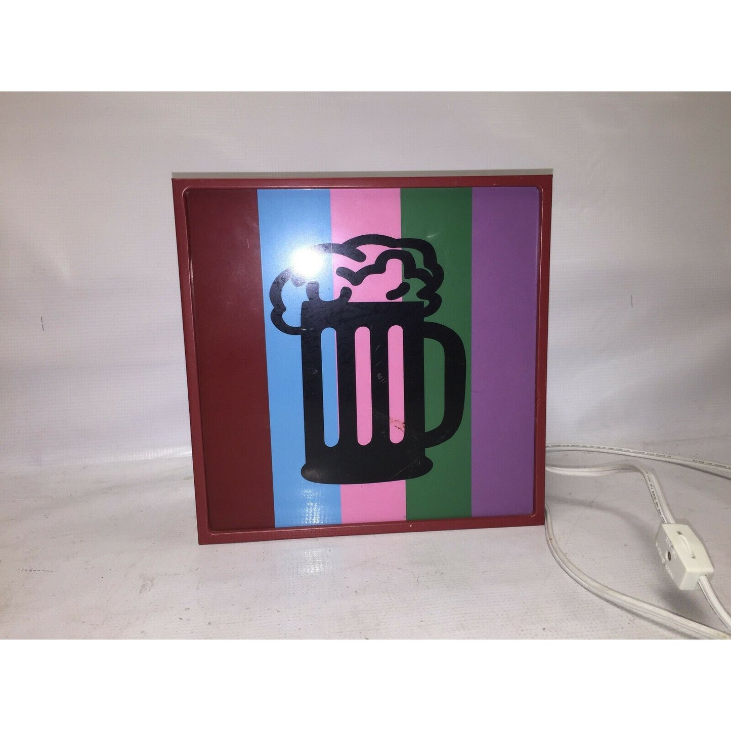 Beer Mug Light Box Bar Sign ManCave Target Red Pink, Green, Purple