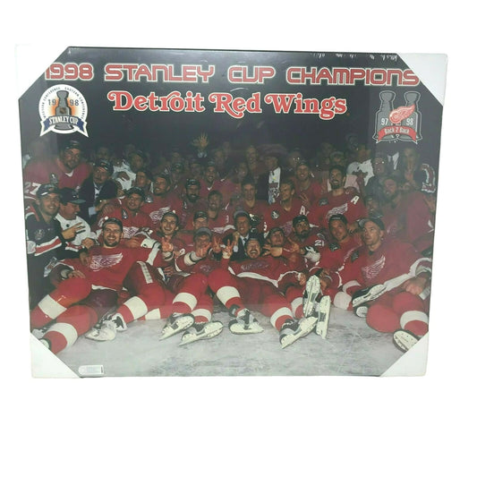 Detroit RED WINGS 2002 Stanley Cup CHAMPIONS Mounted Hockey Photo