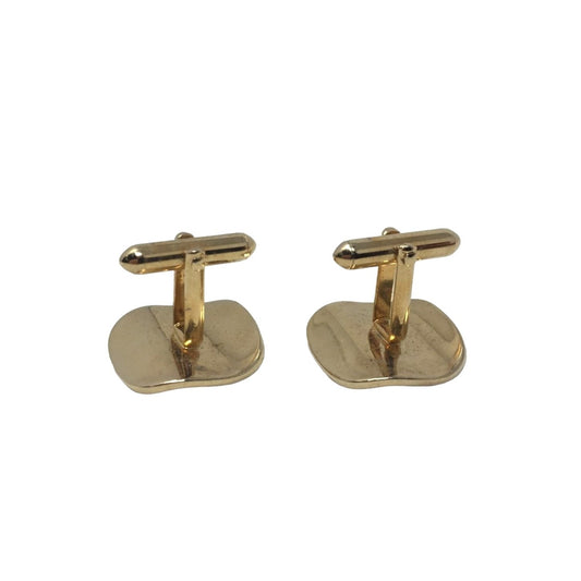 Wave Style Cufflinks - Gold Tone with pattern on face - Men's Jewelry