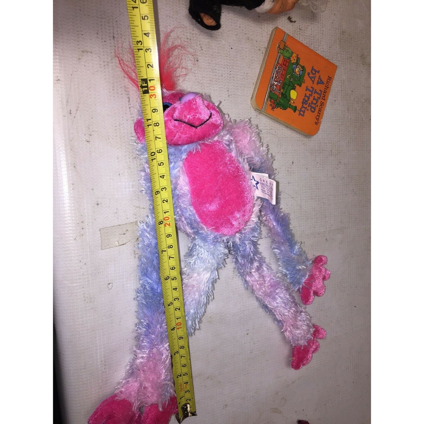 Great American Toy Co RAINBOW MONKEY 12” Plush Hugging Arms Cute!